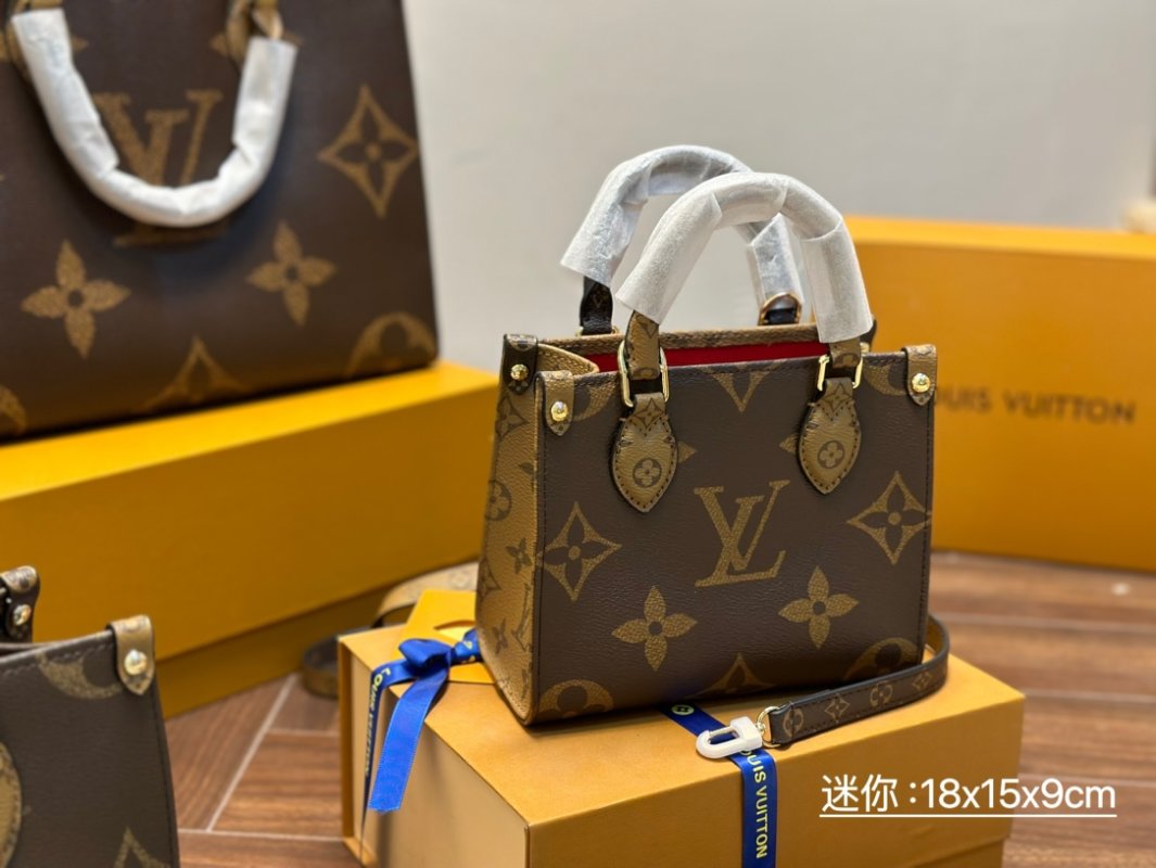 Louis Vuitton OnTheGo Mini Monogram Tote Brown