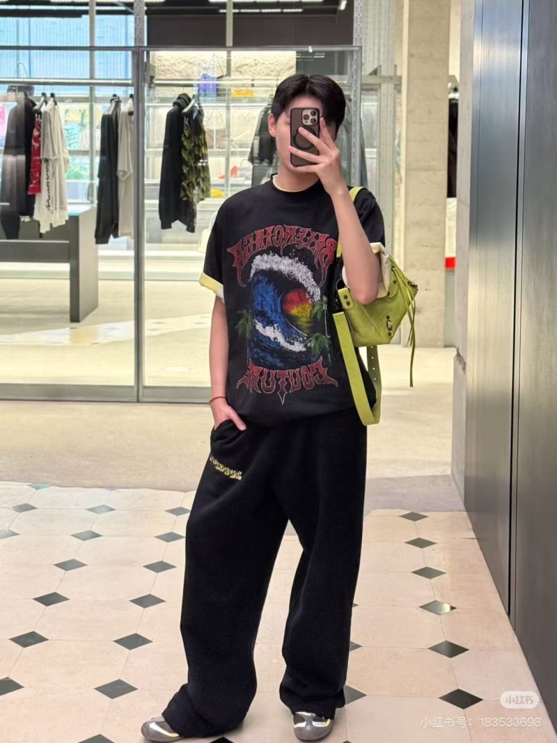 Black Graphic Print Short Sleeve T-Shirt with Colorful Dragon Design view