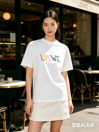 Loewe Colorful Logo White T-Shirt view 2