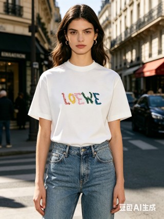 Loewe Colorful Logo White T-Shirt view 3