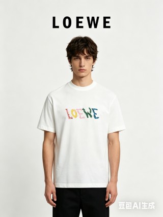 Loewe Colorful Logo White T-Shirt view 4