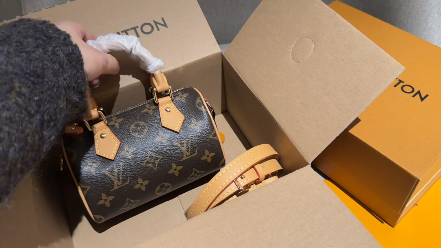 Louis Vuitton Monogram Speedy Handbag Brown