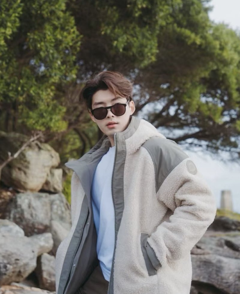 Cream & Grey Sherpa Fleece Zip Hoodie Jacket view