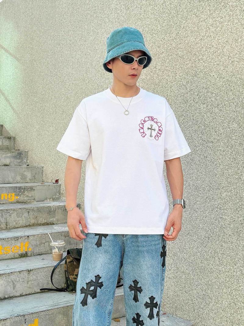 White Cross Graphic Short Sleeve T-Shirt
