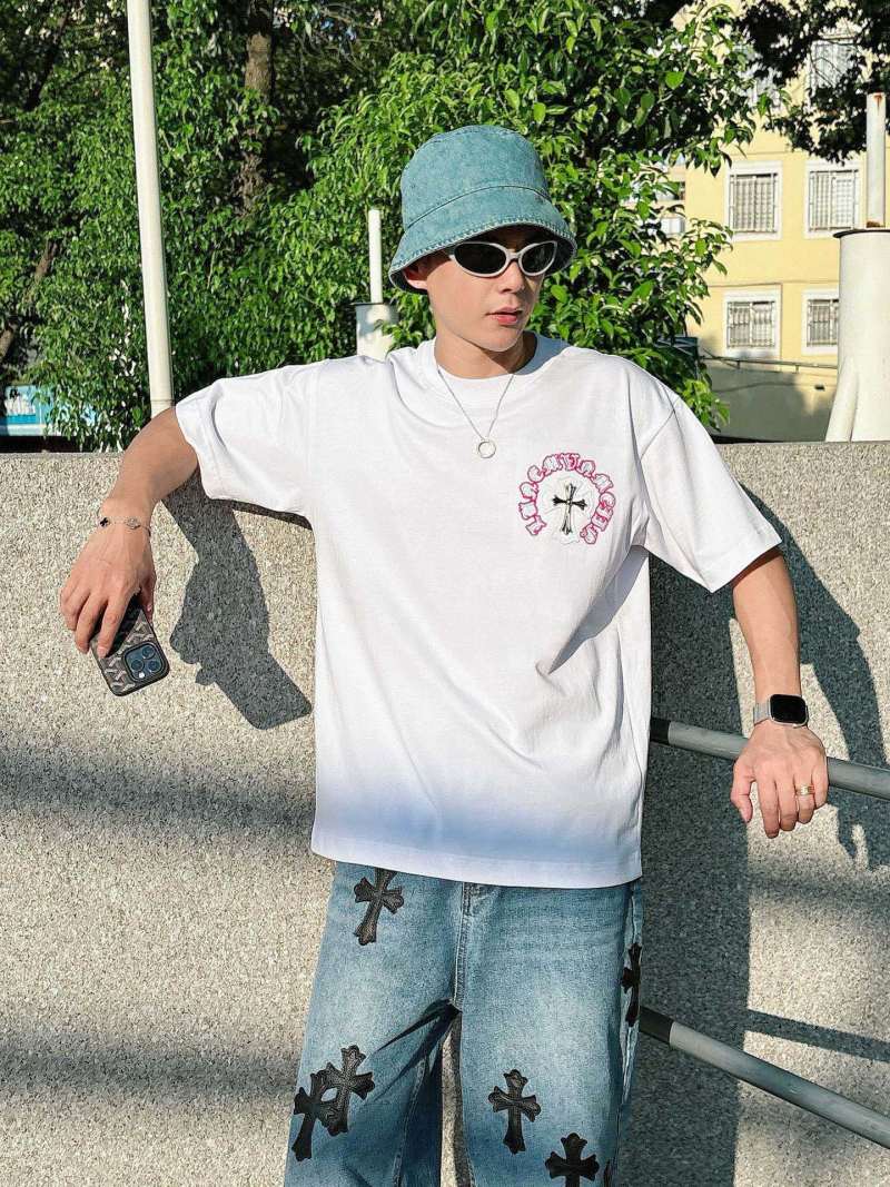 White Cross Graphic Short Sleeve T-Shirt view