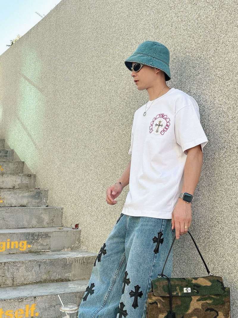 White Cross Graphic Short Sleeve T-Shirt view