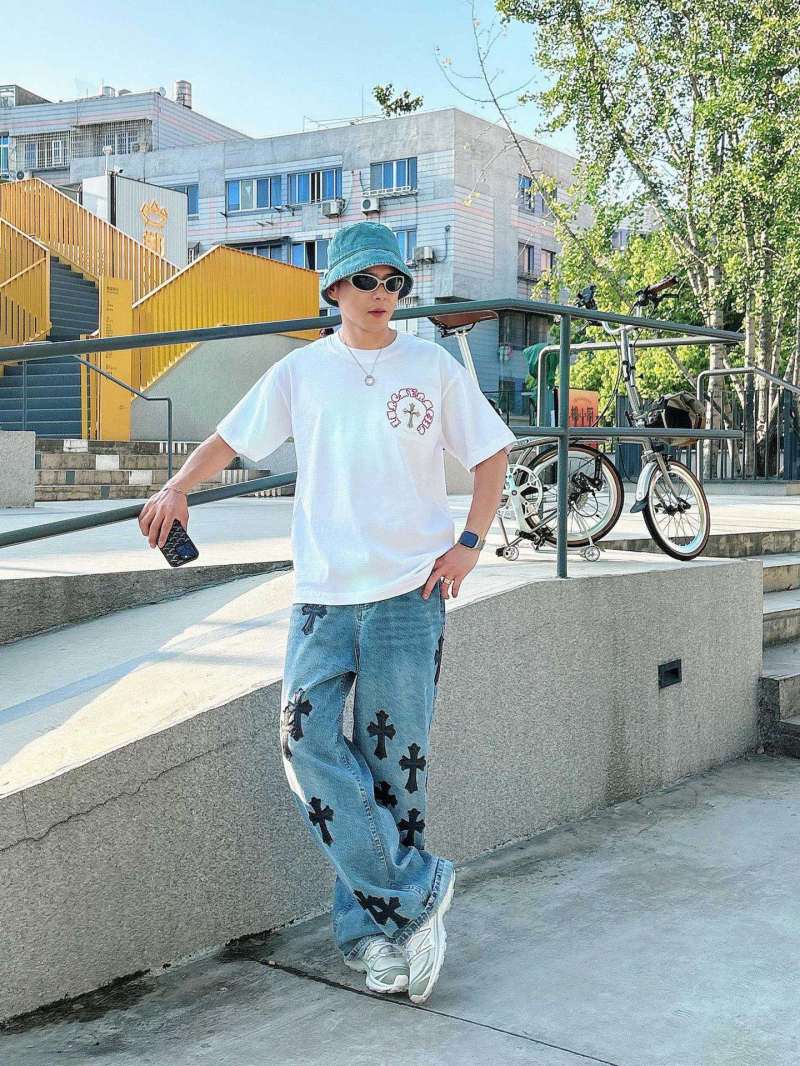 White Cross Graphic Short Sleeve T-Shirt view