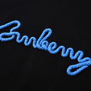 Burberry Signature Rope Embroidery Black Hoodie view 7