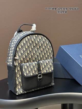 Dior Oblique Monogram Canvas Backpack - Navy/Cream