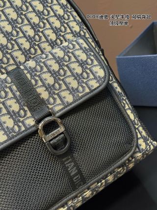 Dior Oblique Monogram Canvas Backpack - Navy/Cream view 4