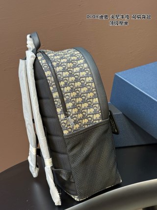 Dior Oblique Monogram Canvas Backpack - Navy/Cream view 5