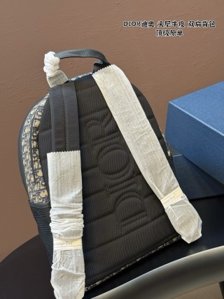 Dior Oblique Monogram Canvas Backpack - Navy/Cream view 6