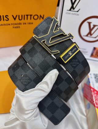 Louis Vuitton Damier Graphite LV Logo Belt Black view 2