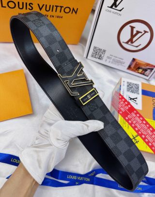 Louis Vuitton Damier Graphite LV Logo Belt Black view 5