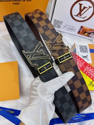 Louis Vuitton Damier Graphite LV Logo Belt Black view 9