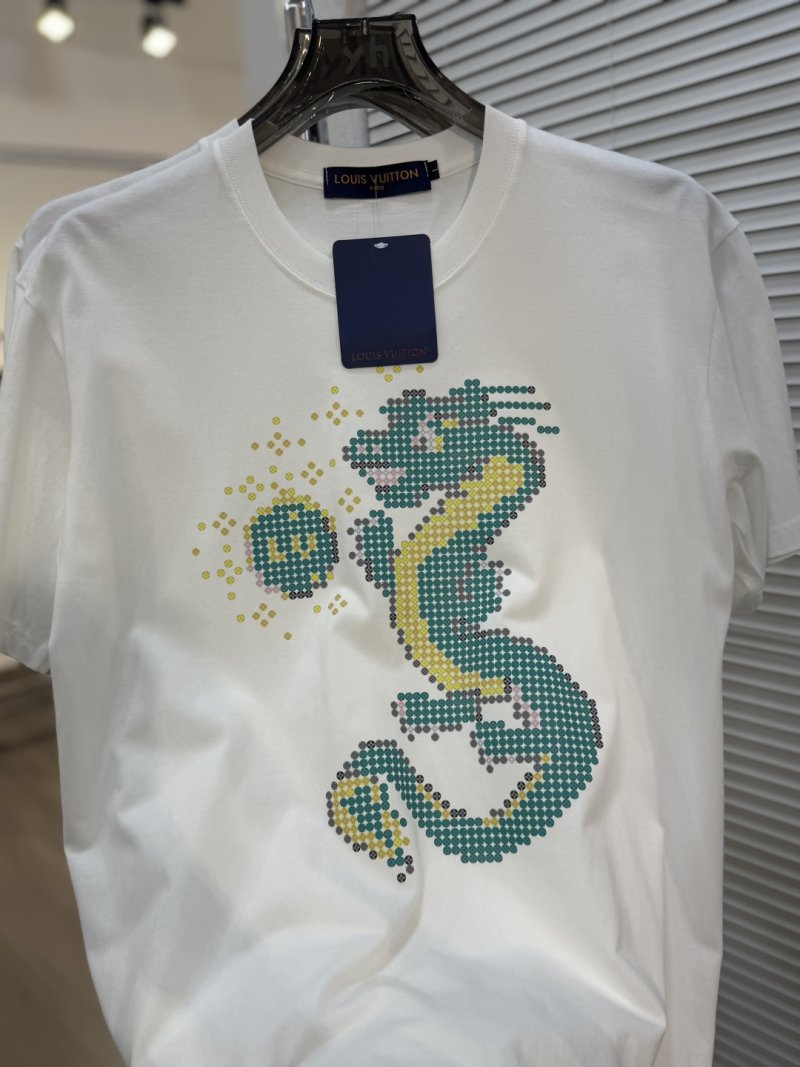 Louis Vuitton White Dragon Print Short Sleeve T-Shirt