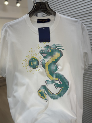 Louis Vuitton White Dragon Print Short Sleeve T-Shirt