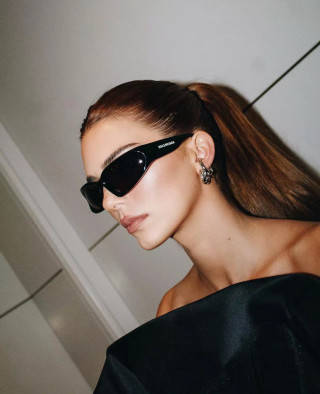 Balenciaga Butterfly Mirrored Letter Sunglasses Black view 2