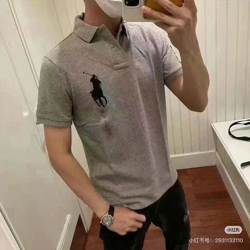 Ralph Lauren Polo Shirt Grey with Embroidered Logo
