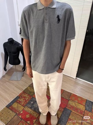 Ralph Lauren Polo Shirt Grey with Embroidered Logo view 5