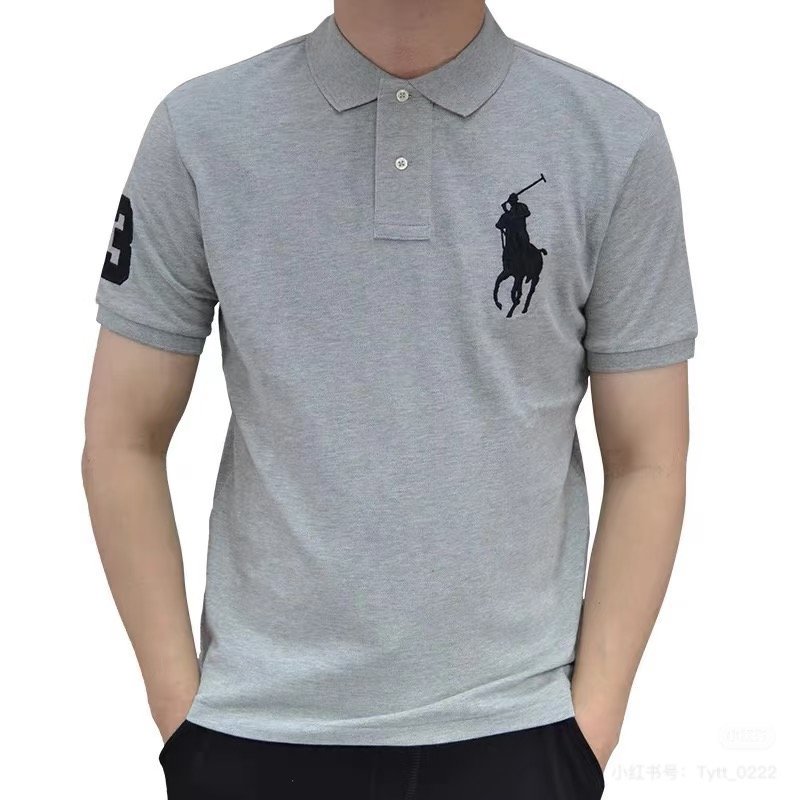 Ralph Lauren Polo Shirt Grey with Embroidered Logo view