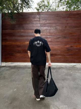 Chrome Hearts Sanskrit Cross Embroidered Black T-Shirt