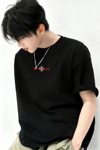 Chrome Hearts Sanskrit Cross Embroidered Black T-Shirt view 3