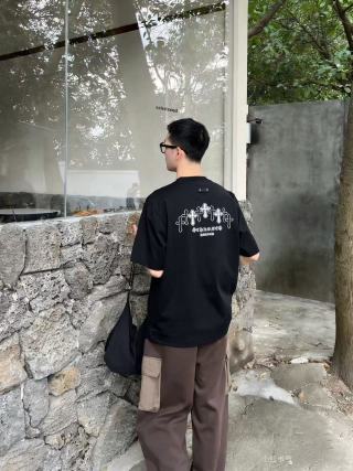 Chrome Hearts Sanskrit Cross Embroidered Black T-Shirt view 6