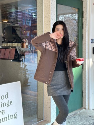 Gucci GG Monogram Brown Down Puffer Jacket view 4