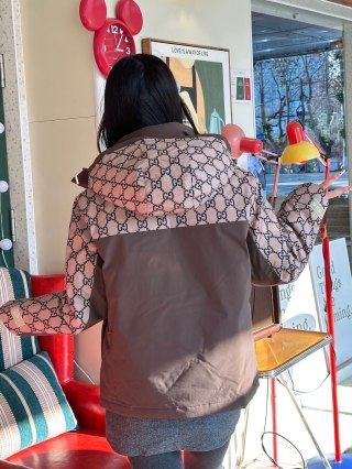Gucci GG Monogram Brown Down Puffer Jacket view 9