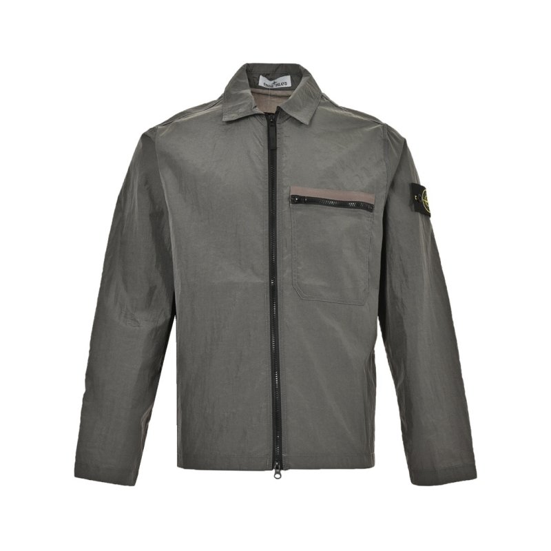 Stone Island Crinkle Reps Nylon Jacket Sage Green view