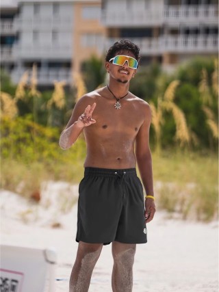 Moncler Black Beach Shorts view 2