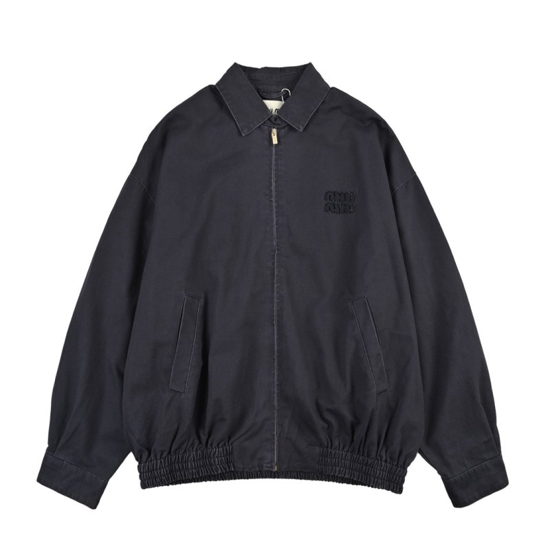 Miu Miu Navy Zip-Up Overshirt Jacket view
