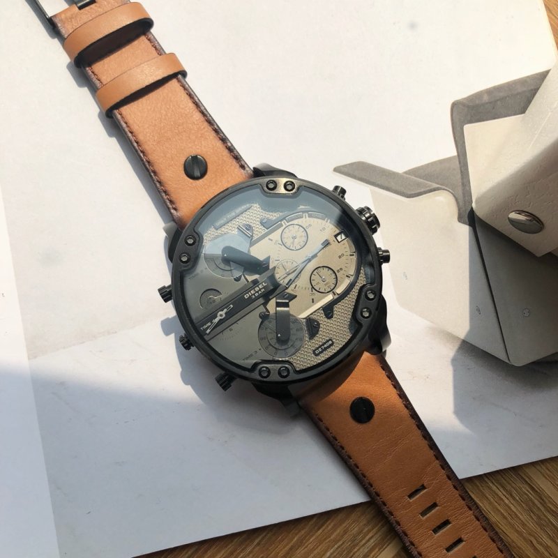 Diesel DZ7406 Chronograph Black & Tan Leather Watch view