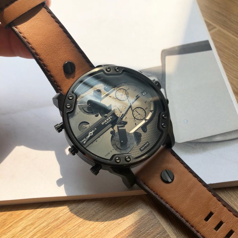 Diesel DZ7406 Chronograph Black & Tan Leather Watch view