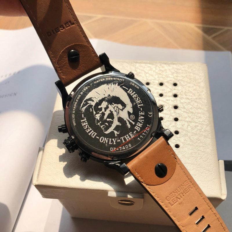 Diesel DZ7406 Chronograph Black & Tan Leather Watch view