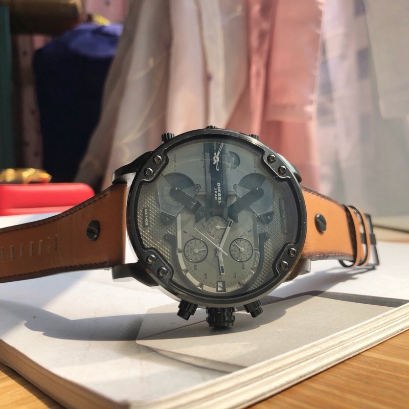Diesel DZ7406 Chronograph Black & Tan Leather Watch view