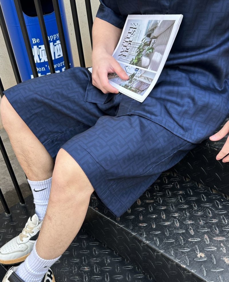 Fendi FF Monogram Navy Shorts