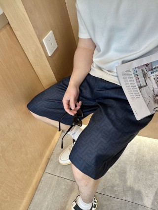 Fendi FF Monogram Navy Shorts view 3