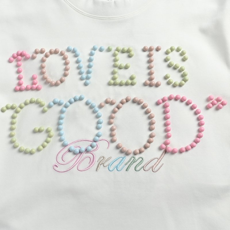 White Oversized Long Sleeve Graphic T-Shirt - Colorful Brand Print view