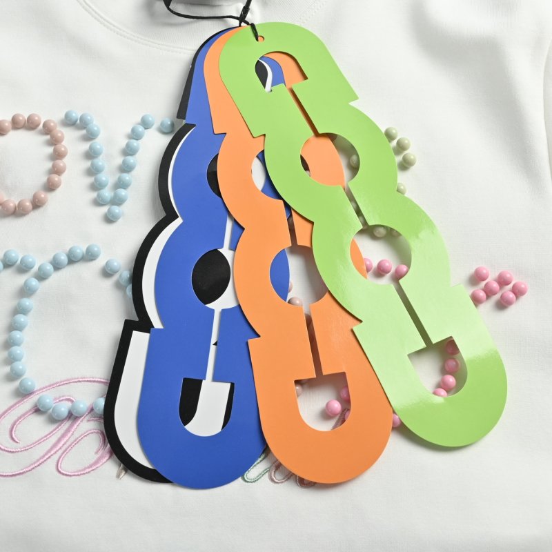 White Oversized Long Sleeve Graphic T-Shirt - Colorful Brand Print view