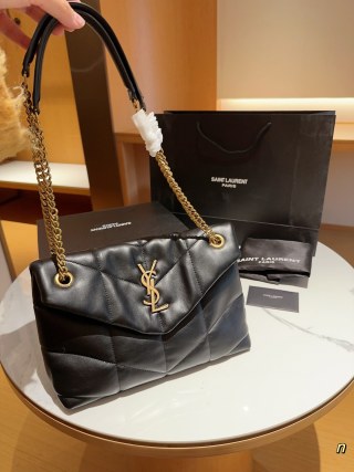Saint Laurent Loulou Mini Black Quilted Shoulder Bag