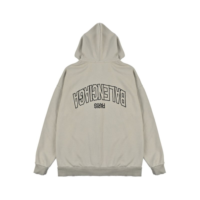 Cream Zip-Up Hoodie Sweatshirt view