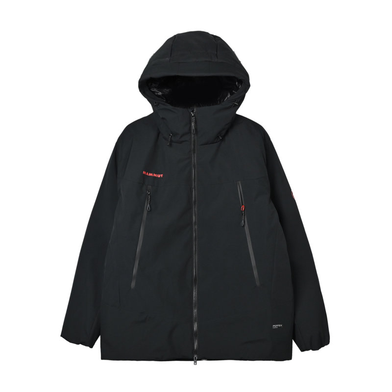 Black Padded Down Jacket with Hood view
