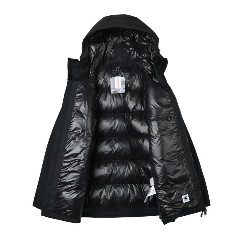 Black Padded Down Jacket with Hood view