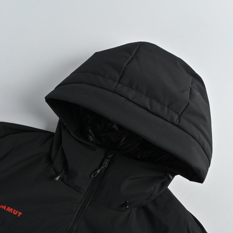 Black Padded Down Jacket with Hood view