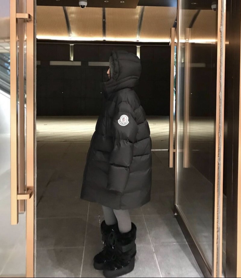 Black Puffer Down Jacket with Hood view