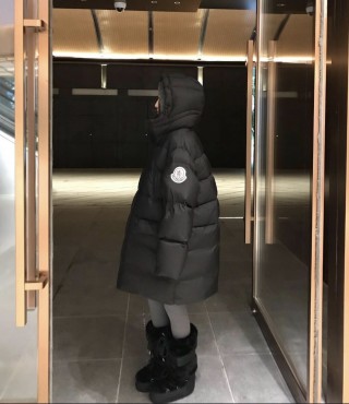 Black Puffer Down Jacket with Hood view 2