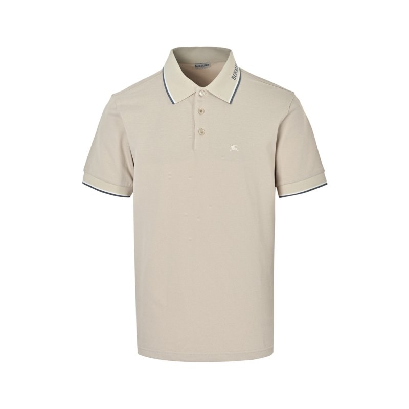 Burberry Cream Polo Shirt with Contrast Trim view