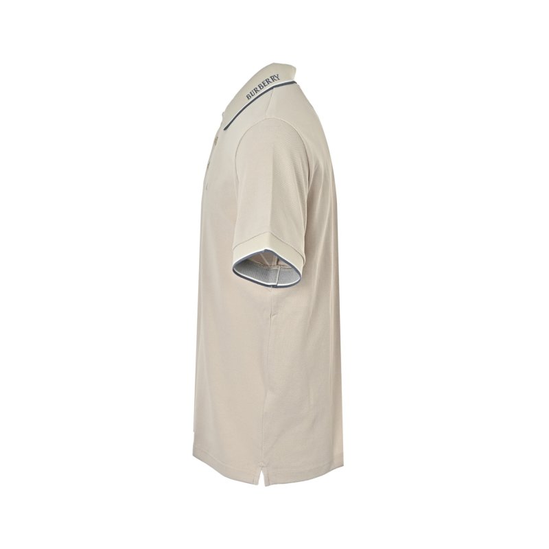 Burberry Cream Polo Shirt with Contrast Trim view